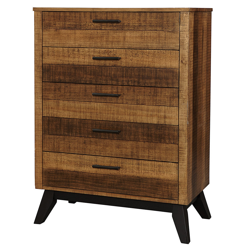 Rustic 5 Drawer Chest in Brushed Wheat I213065