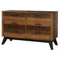 Rustic 6 Drawer Dresser in Brushed Wheat D476391