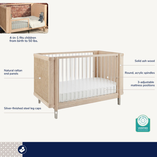 4-in-1 Convertible Crib with Toddler Bed and Daybed Conversion Kit O392509